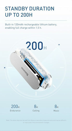 Baseus Μετατροπέας από Aux 3.5mm σε Δέκτη Bluetooth BA02 Λευκό
