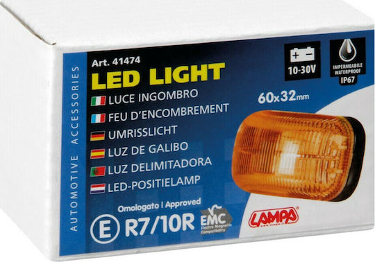 Lampa Lumini de Volum ale Camionului 1buc Lumină volum camion 10 - 30V - Portocaliu L4147.4