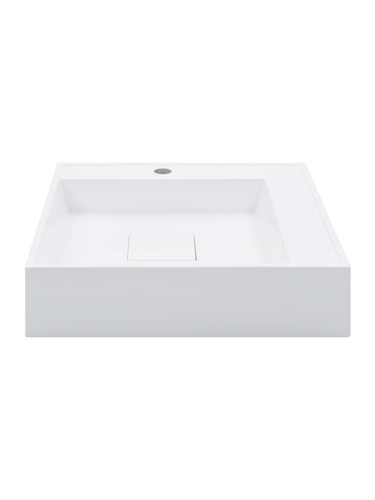 vidaXL Надеждна мивка мрамор 50x50x12.3см Бял