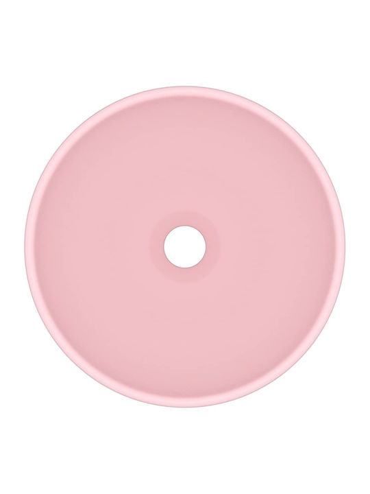 vidaXL Countertop Sink Ceramic 32.5x32.5x14cm Pink