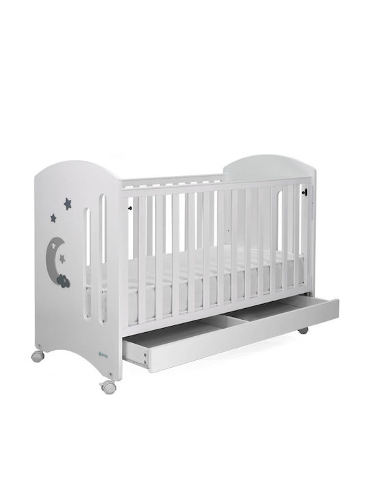 Bebe Stars Pătuț Bebeluși Azure Alb pentru Saltea 60x130cm