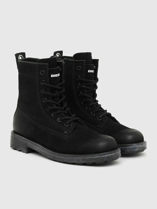 D-Throuper Ghete dama de piele Αρβυλάκια Negru