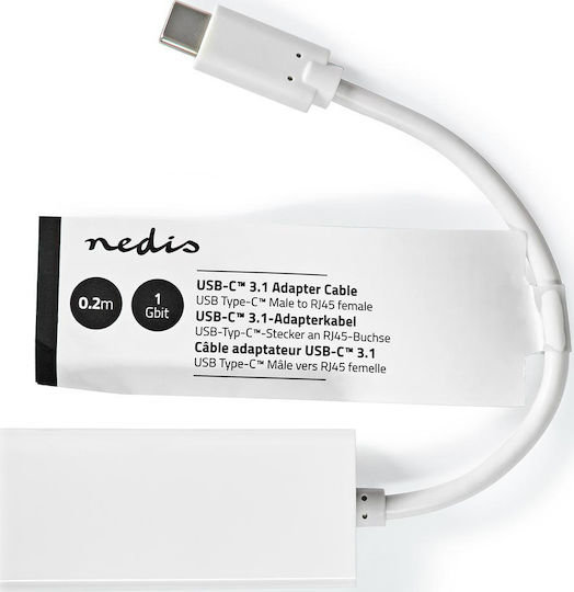Nedis CCGT64952WT02 Αντάπτορας Δικτύου USB-C με Ενσύρματη Σύνδεση Gigabit Ethernet