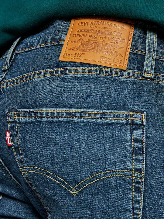 512 Men's Jeans Pants with Slim Tapered Fit Blue