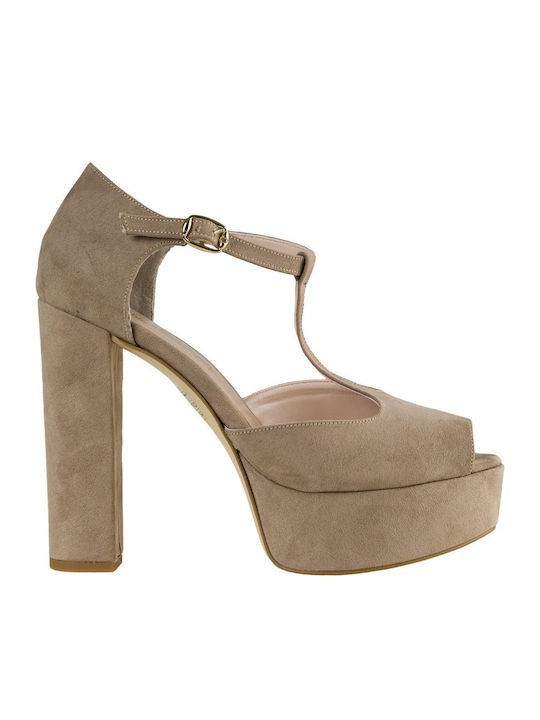 Fashion Icon Platform Women's Sandals 09-196 Beige