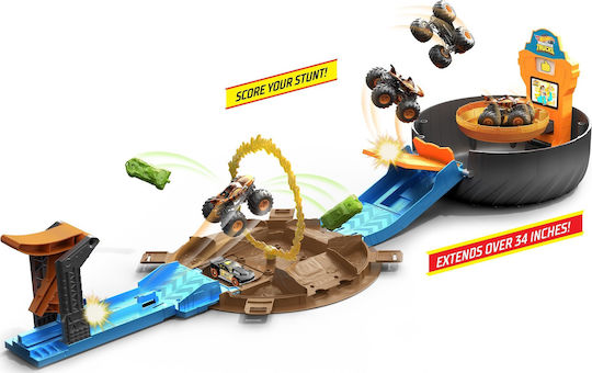 Hot Wheels Monster Trucks Pistă Super Roată Pistă 1:64 Monster Truck pentru 4+ Ani