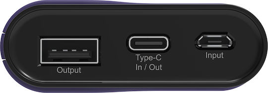 RealPower PB-7500C Power Bank 7500mAh mit USB-A Anschluss und USB-C Anschluss Blau