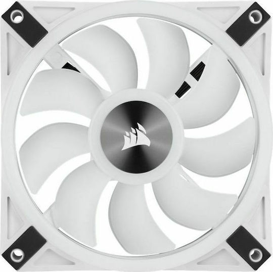 Corsair iCUE QL120 Case Fan 1500rpm 41.8cfm with RGB Lighting and 4-Pin PWM Connection White