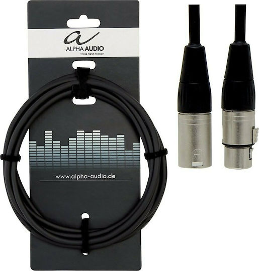 Alpha Audio 190.540 XLR Cable Male to XLR Female Black 1.5m