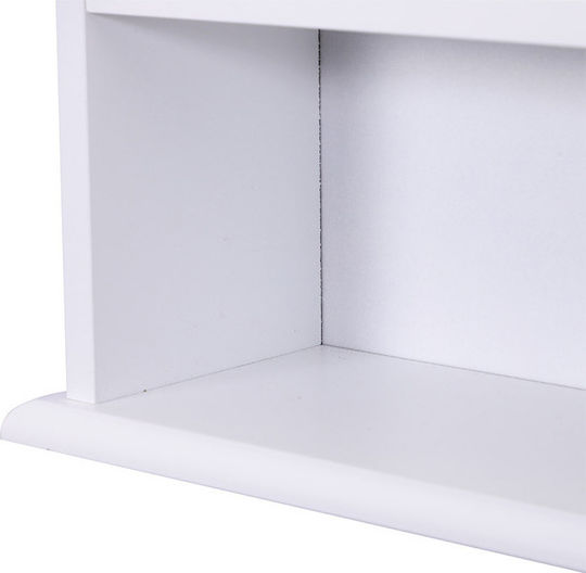 Kleankin 834-182 Rechteckiger Badezimmerspiegel aus MDF mit Regal & Schrank 56x58cm Weiß
