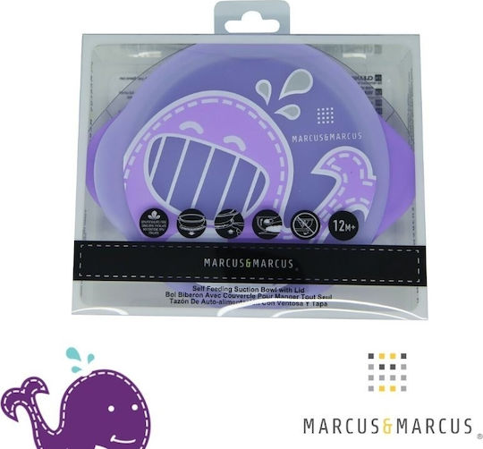 Marcus & Marcus Μπωλ Σιλικόνης με Καπάκι & Βεντούζα Whale