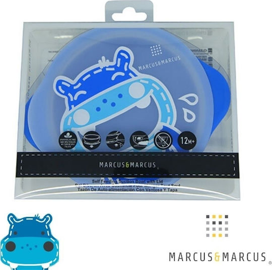 Marcus & Marcus Μπωλ Σιλικόνης με Καπάκι & Βεντούζα Hippo