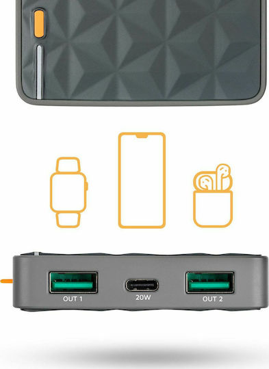 Xtorm Fuel Series Power Bank 10000mAh 20W με 2 Θύρες USB-A και Θύρα USB-C Power Delivery / Quick Charge 3.0 Γκρι