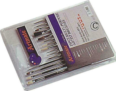 Artmate Paint Brush Set Πλακέ & Στρογγυλά 15pcs