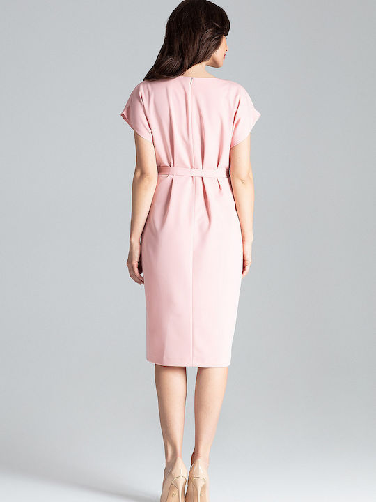 Lenitif L032 Midi Dress Pink