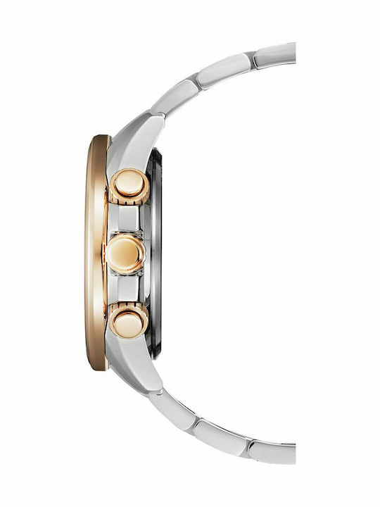 Citizen Ανδρικό Ρολόι 43mm Χρονογράφος Μπαταρίας με Μεταλλικό Μπρασελέ