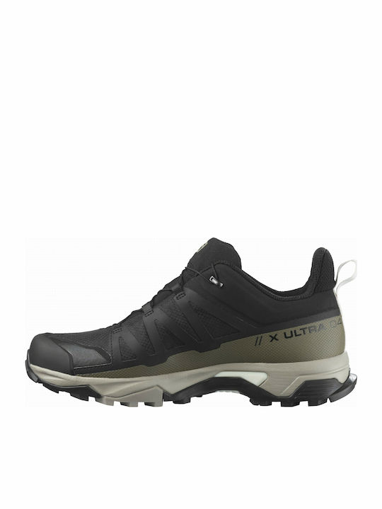 Salomon X Ultra 4 GTX Men's Hiking Shoes Waterproof with Gore-Tex Membrane Black / Vintage Kaki / Vanilla Ice
