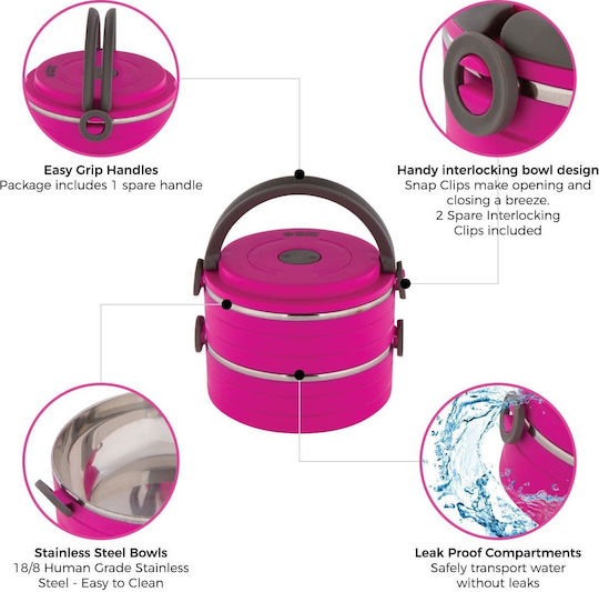 Healthy Human On The Go Pet Bento Stainless Steel Food and Water Bowl for Dog and Cat 450ml 2 Pieces