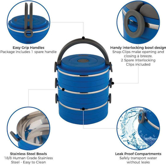 Healthy Human On The Go Pet Bento Edelstahl Schalen Futter & Wasser für Hund & Katze 450ml in Blau Farbe 2Stück
