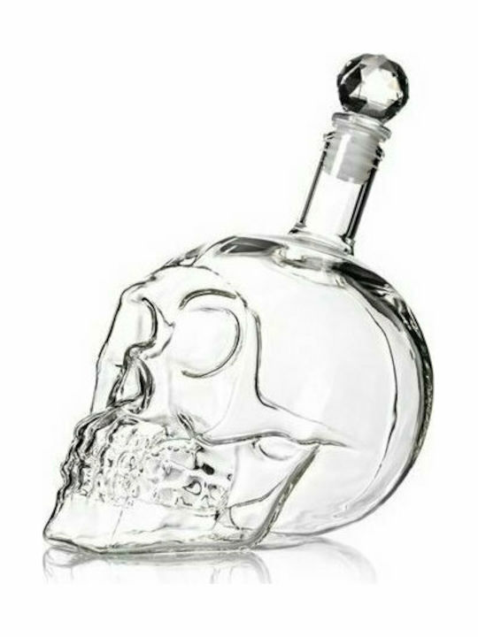 Gadget Master Skull Bottle Γυάλινη Καράφα Σερβιρίσματος Ουίσκι με Πώμα Διάφανη 650ml