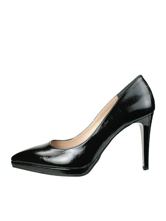 Ellen Patent Leather Pointed Toe Stiletto Black High Heels