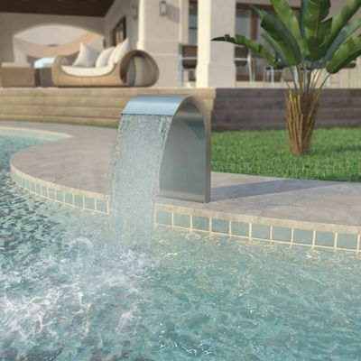 vidaXL Stainless Steel Pool Waterfall 65x30x45cm