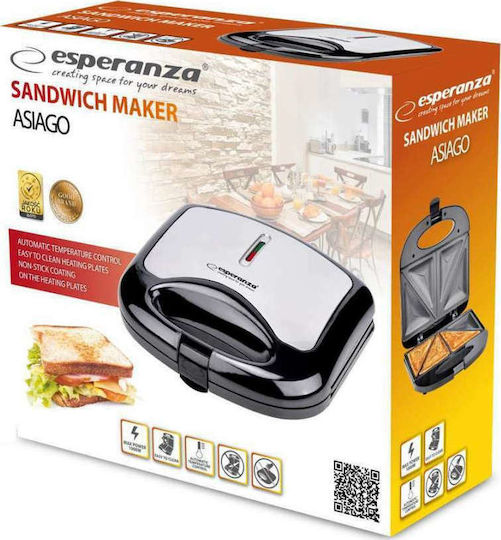 Esperanza Sandwich Maker for for 2 Sandwiches Sandwiches 1000W Inox