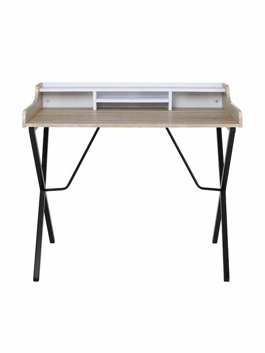 Secretar De Birou Din Lemn Bej Cu Picioare Metalice 100x60x88cm EO423
