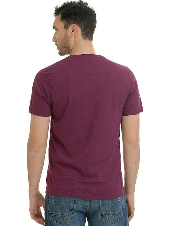 Biston Herren T-Shirt Kurzarm Burgundisch