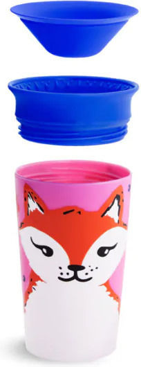 Munchkin Baby Cup Miracle 360° Wildlove Sippy Cup made of Plastic Blue 266ml for 12m+m+