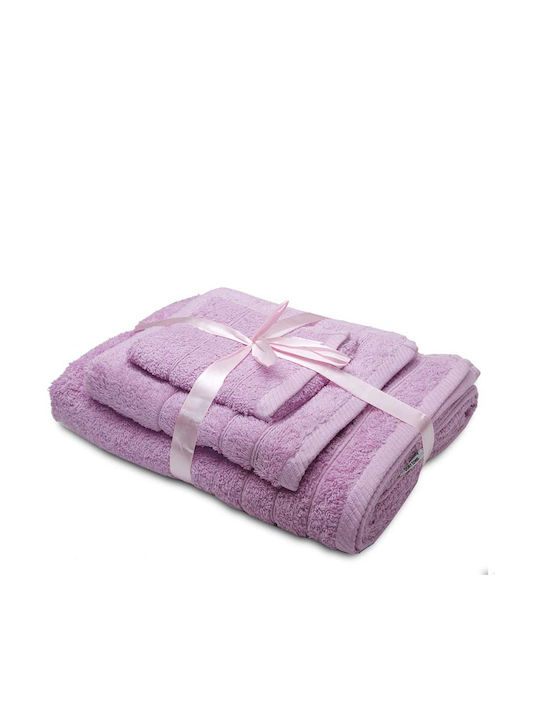 Sunshine 3pc Bath Towel Set Dory 16 Lilac Weight 600gr/m²