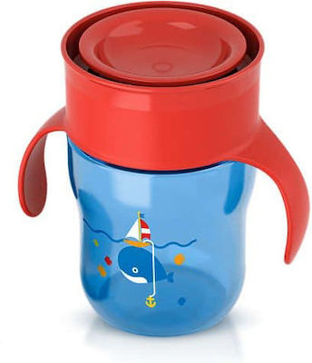 Philips Baby & Kleinkind Becher mit Griffen und Strohhalm Blau 1Stück 260ml für 9m+m+ SCF782/15