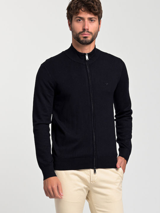 Emporio Armani Men's Cardigan with Zipper Navy Blue