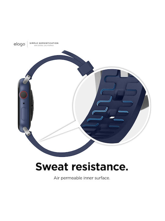 Elago Fluoro Rubber Premium Λουράκι Σιλικόνης Jean Indigo (Apple Watch 42/44/45mm)