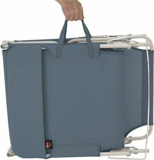 Outwell Tenby Foldable Steel Beach Sunbed Blue 188x54x30cm