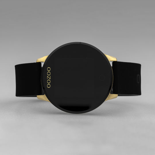 Oozoo Q00120 Stainless Steel 43mm Smartwatch with Heart Rate Monitor (Gold / Black)
