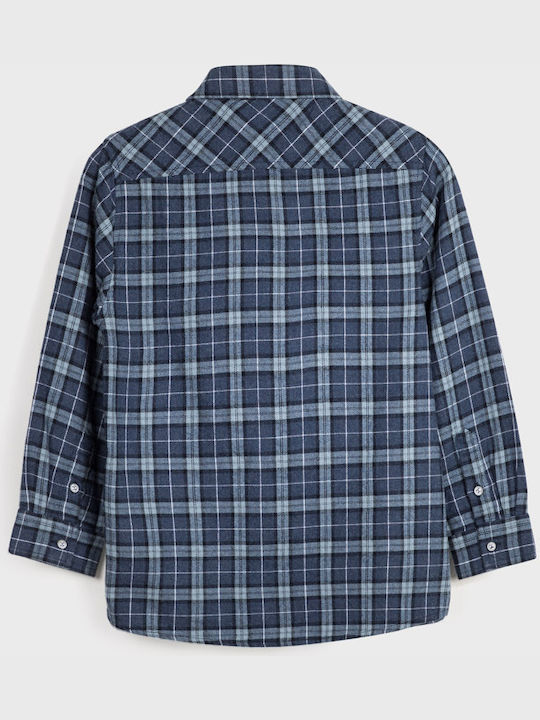 Mayoral Kids Checked Shirt Blue