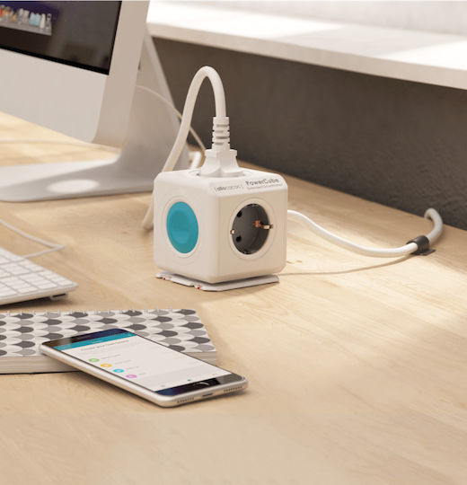 Allocacoc Smart PowerCube 4 Θέσεων με Διακόπτη και Καλώδιο 1.5m Γκρι