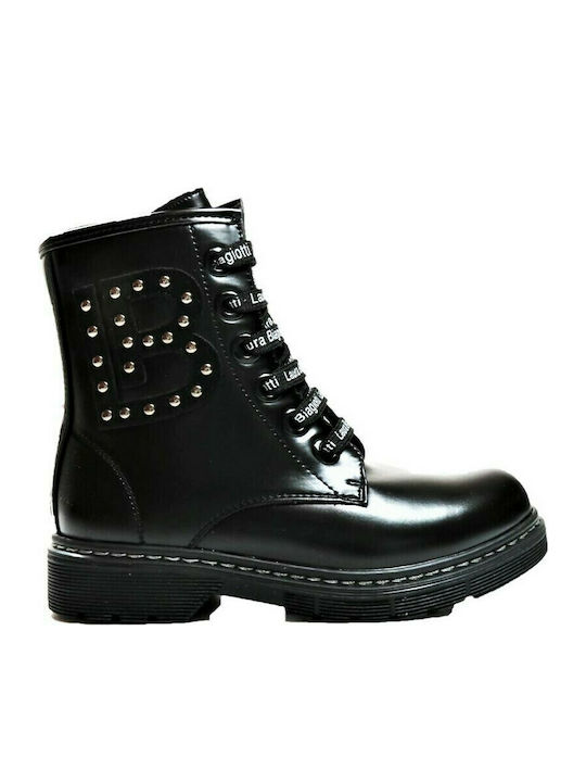 Laura Biagiotti Kids Military Boots with Lace Black