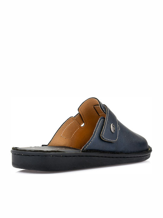 Dias 18 Men's Leather Slippers Blue DIAS-18