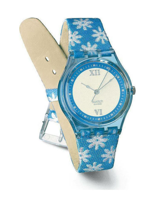 Swatch Marguerite Leather Strap Blue 17mm