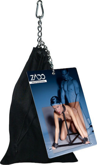 Zado Leather Floor Pillory Μπάρα Ακινητοποίησης σε Μαύρο Χρώμα