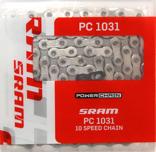 Sram PC-1031 Αλυσίδα Ποδηλάτου 10 / 11 / 12 Ταχυτήτων 114L Ασημί