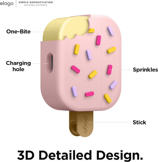 Elago Ice Cream Θήκη Σιλικόνης σε Ροζ χρώμα για Apple AirPods Pro