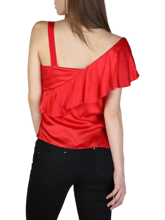 Armani Exchange pentru Femei de Vară Bluză Bluză cu umerii goi Fără mâneci Roșie