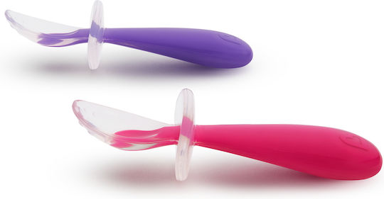 Munchkin Baby Set with Gentle Spoons Made of Silicone for 6+ Months Pink/Purple 2 Pieces