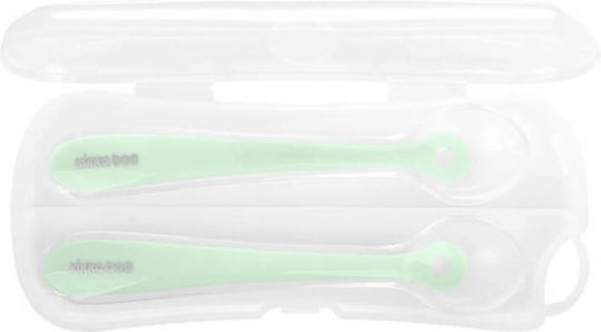 Kikka Boo Baby Set with Spoons Flexible 2 made of Silicone in Case for 4+ months Mint 2pcs