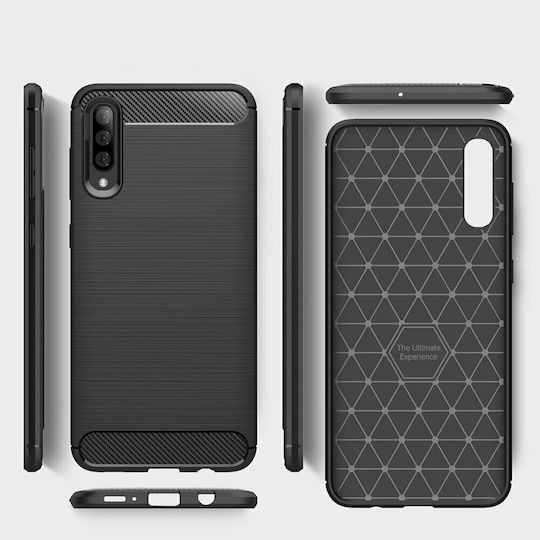 Hurtel Carbon Brushed Back Cover Σιλικόνης Μαύρο (Galaxy A50)