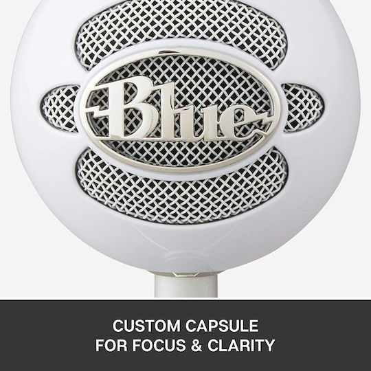 Blue Microphones Snowball ICE Condenser Microphone USB Tabletop for Vocals in White Color