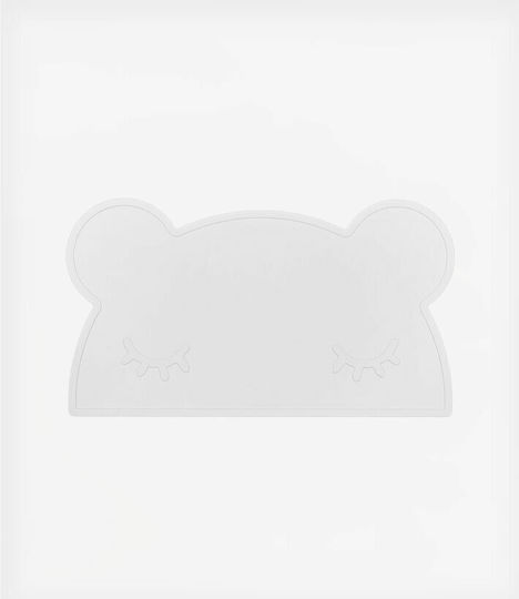 We Might Be Tiny Silicone Baby Placemat Bear White